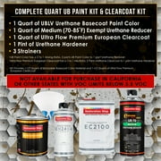 Restoration Shop - Marine Blue Urethane Basecoat with European Clearcoat Auto Paint - Complete Quart Paint Color Kit - Automotive Refinish Coating
