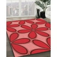thumbnail image 3 of Ahgly Company Tapis Rond Lavable en Machine Intérieur Transitionnel Rouge, 6 Pieds Rond, 3 of 7