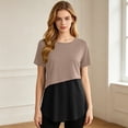 thumbnail image 6 of Bovxnpu Womens Maternity Shirts Maternity Nursing Short Sleeve Striped Colorblock Top Sleepwear, 6 of 9