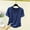 Navy, variant on Womens Ruched Waist Crewneck T-Shirt Slim Fit Short Sleeve Top Solid Color Cinched Waist Blouse for Spring Summer Daily Wear