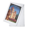 thumbnail image 1 of Decorative Tea Towel, Apron Santa Barbara, California, Old Mission, Unisex, Adjustable, Organic Cotton, 1 of 3