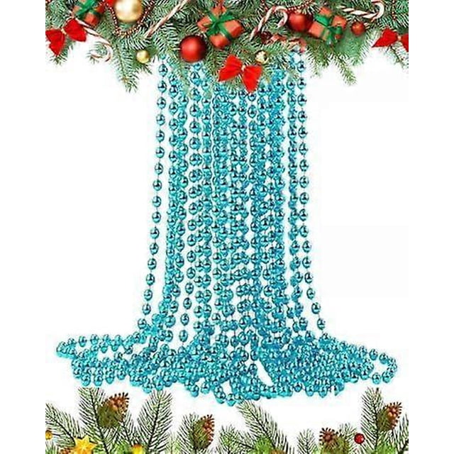UKDD 10m Long Christmas Bead Chain - Christmas Shiny Bead Garlands - Christmas tree Decorations (Turquoise)