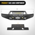 thumbnail image 2 of Nilight Front Bumper Full Width Solid Steel Compatible for 2009 2010 2011 2012 2013 2014 Ford F150 Pickup Truck with Winch Plate Offroad 120W LED Light Bar 2x18w LED Work Light Pods 2 Years Warranty, 2 of 7