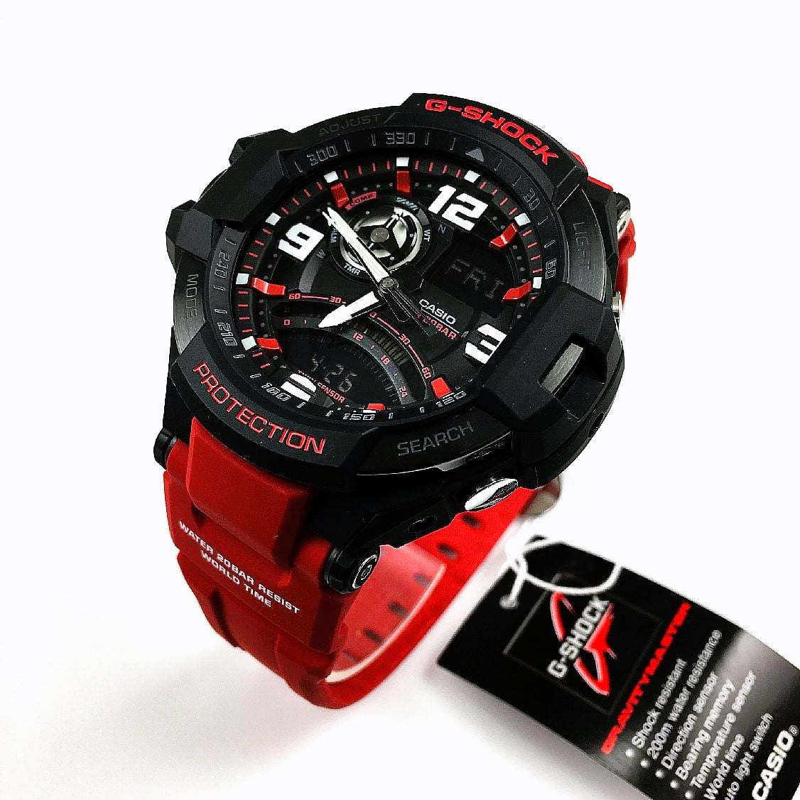 G-Shock GA1000-4B Aviation Black Dial Red Resin Quartz Men's G-Shock GA1000-4B Aviation Black Dial Red Resin Quartz Men's
