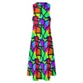 thumbnail image 5 of 2025 Geometric 80S Dress Summer Vibrant Retro Style Graffiti Street Wear Casual Long Dresses Lady Graphic Trendy Maxi Dress Big Size, 5 of 6