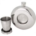 thumbnail image 2 of Maxam® 8.5oz Round Stainless Steel Flask with Built-In Shot Glass, 2 of 2