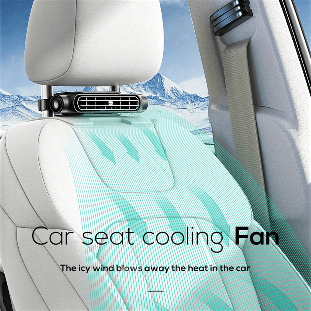Car Seat Fan, Portable, USB Powered, Car Headrest Cooling Fan, Adjustable, Interior Fan, Small Fan for Car Seat Back