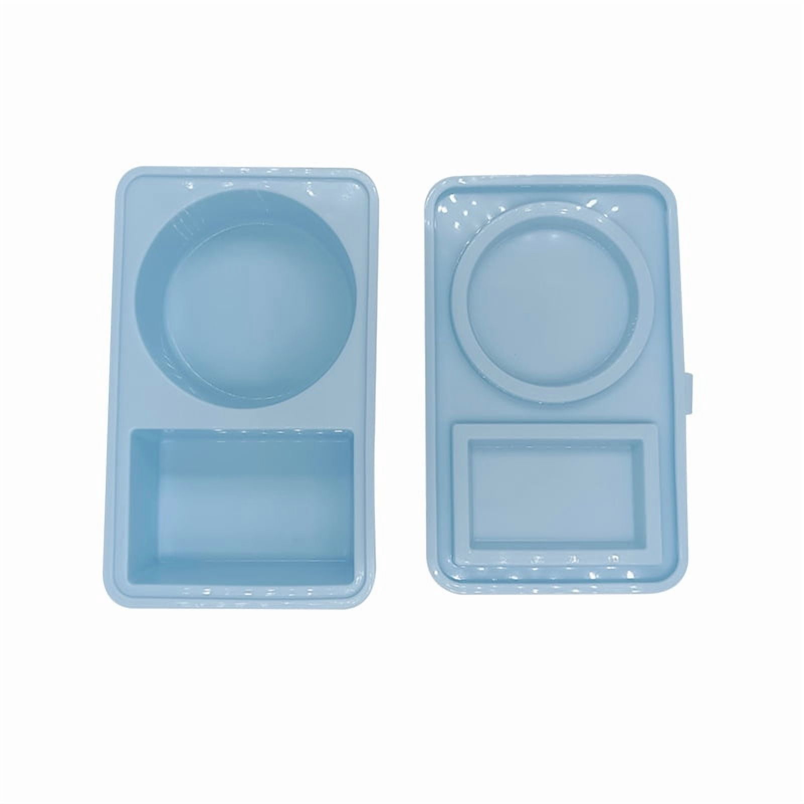 4 Pack Silicone Reusable Snack Containers with Lids, Double Compartment Snackle Box Containers, Small Mini Food Snack Boxs for Travel Office Picnic