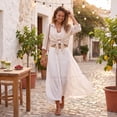 thumbnail image 5 of Linen Skirts for Women Casual Flowy Tiered Maxi Skirt Comfy Vintage Beach Travel High Waisted Boho Skirt with Belt XL, 5 of 8