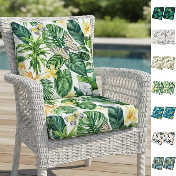 Eurhowing Stretch Couch Cushion Covers 2-Pack, Floral Print Non-Slip Sofa Cushion Slipcovers, Indoor Outdoor Patio Sofa Seat Furniture Protectors