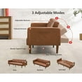 thumbnail image 4 of Garvee 75" Futon Sofa Bed Mid-Century Futon Couch, PU Leathe Convertible Sleeper Couch with Adjustable Backrest, Loveseat and Side Pockets for Living Room & Bedroom, Brown (Brown), 4 of 8