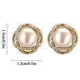 thumbnail image 3 of HomeKingdee Gold Color​ Plated Copper Rose Earrings with Natural Freshwater Pearl and S925 Silver-Plated Needle - Fashion Ear Studs for Women Girls Daily Wear Jewelry Gift, 3 of 9