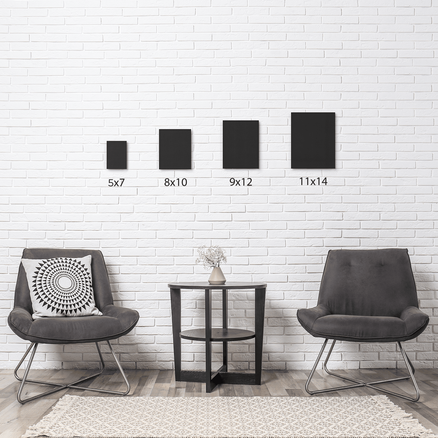 Arteza Canvas Panels, Classic, Black, 8x10, Blank Canvas Boards