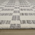 thumbnail image 2 of 7' X 10' Gray and Beige Checkered Distressed Area Rug, 2 of 9