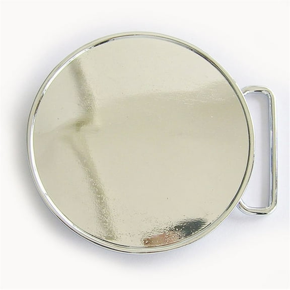 Bright Silver Round Custom Blank Belt Buckle