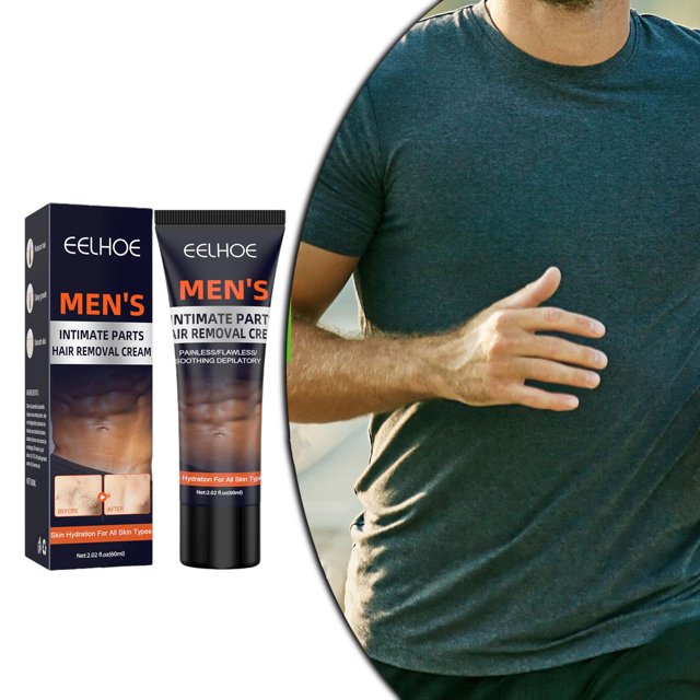 Crema Depilatoria Para Hombres De 60 Ml Para Cuerpo Y Pecho. Resultados De 5 A 8 Minutos. Suave Y Segura.