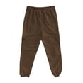 thumbnail image 5 of MIXUE Sweatpants for Men Solid Color Waist Drawstring With Pockets Casual Fitness Athletic Workout Outdoor Activities Trousers Cargo Pants Holiday Wear,Brown,M, 5 of 5