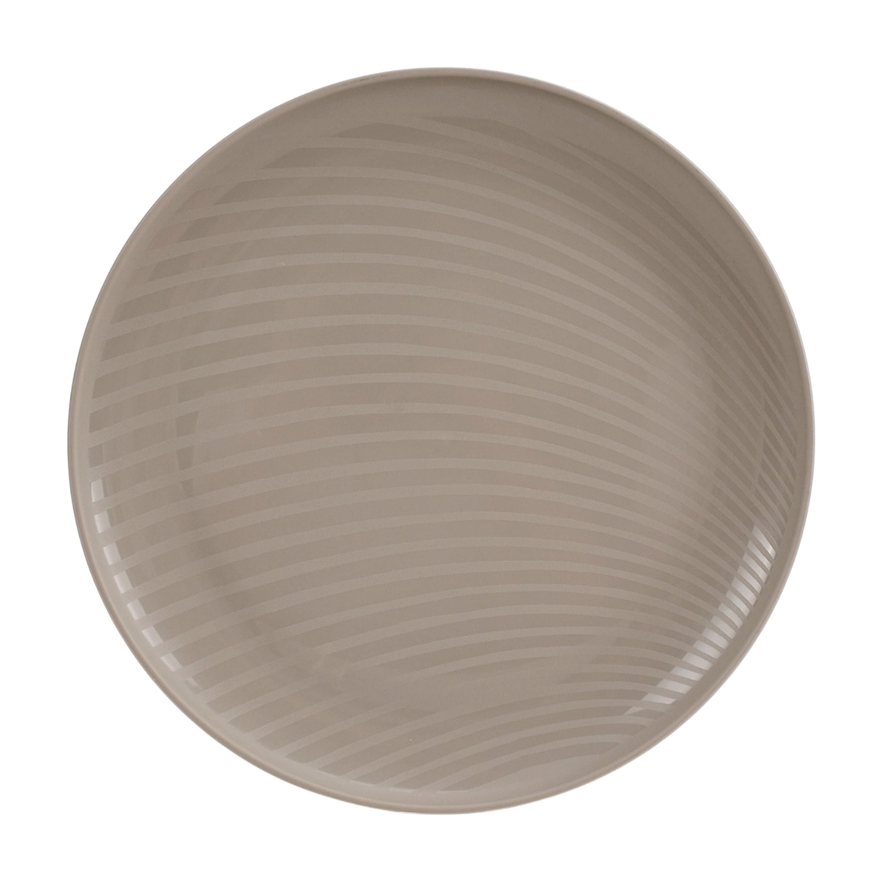 Mainstays 30-Piece Plastic Swirl Pattern Dinnerware Bundle Set, Beige