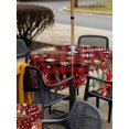 thumbnail image 4 of Outdoor Tablecloth with Umbrella Hole and Zipper, Merry Christmas Plaid Square Table Cloth 60x60 Inch Waterproof Tablecloth, Checkered Xmas Tree Snowflake Poinsettia Picnic Table Cover for Patio, 4 of 7