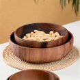 thumbnail image 4 of Wooden Salad Bowl Round Dessert Displays Serving Trays Fruit Food Salads Snack Soup Bowl for Home Coffee Shop C, 4 of 5