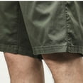 thumbnail image 6 of CHEEREAM Mens Casual Summer Shorts with Drawstring Elastic Waist Slim Skinny Fit Flat Front Twill Cotton Army Green 3XL, 6 of 8