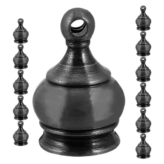 12 Pcs Lamp Finials Decorative Cap Knob Lens Cover Filters Chain Pins Top Black