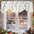 thumbnail image 6 of Christmas Tree Tie Up Valances Curtain, Retro Abstract Sage Green Tree Texture Adjustable Rod Pocket Short Window Treatment Tie Up Curtains Valances for Kitchen Living Room Bathroom 60x18 Inches, 6 of 9