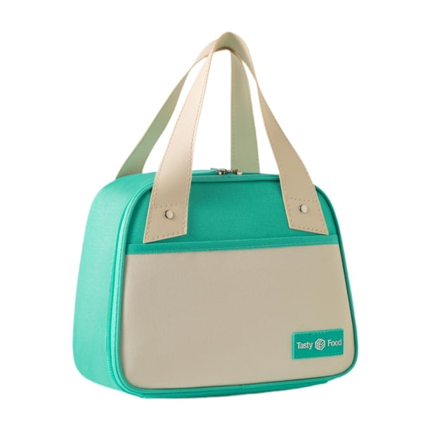 Bolsa térmica para alimentos fríos y calientes con aislamiento, bolsa térmica con cremallera, bolsa térmica para viajes, consejos familiares, camping Verde