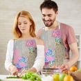 thumbnail image 3 of Pioneer Flower Floral Print Pattern Apron-Garden Aprons for Women with Pockets-Cotton Linen Waterproof Kitchen Cooking Gardening Aprons Adjustable for Kitchen,Cooking,BBQ and Salon 33x27 Inch, 3 of 7