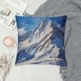 thumbnail image 2 of Shangniulu Mountain Throw Pillow Cushion Cover, Mountain Landscape Ski Slope Winter Seasonal Sport Telfer and Snowboarding Image, Decorative Square Accent Pillow Case, 18" X 18", 2 of 5