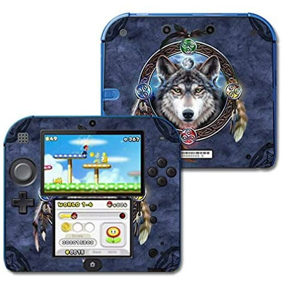 MightySkins Skin Compatible with Nintendo 2DS - Wolf Dreamcatcher | Protective, Durable, and Unique Vinyl Decal wrap Cover | Easy to Apply, Remove, and Change Styles | Made in The USA