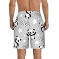 thumbnail image 3 of Kll Pandasbetween Clouds And Stars Men'S Casual Summer Beach Shorts Hawaiian Shorts With Pockets-Medium, 3 of 9