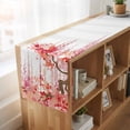 thumbnail image 6 of Table Runners 70 Inches Long Dress Scarves, Red Orange Cherry Blossoms Farmhouse Coffee/Dining/Kitchen Table Decor, Holiday Table Runner, Spring Weeping Leaves Watercolor 13x70 Inch, 6 of 9
