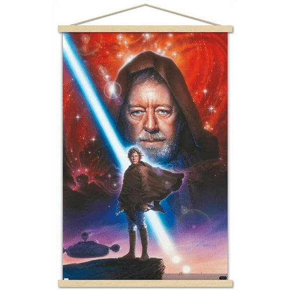 Star Wars: Original Trilogy - Mentor Wall Poster with Wooden Magnetic Frame, 22.375" x 34"