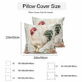 thumbnail image 3 of Waterproof Throw Pillow Covers Set of 2, 16x16 Inch Vintage Rooster Decorative Pillowcases Outdoor Pillow Slip Cushion Covers Set for Couch Tent Watercolor White Animals Spring Floral, 3 of 7