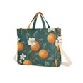 thumbnail image 7 of FORMRS Womens Corduroy Tote Bag Crossbody Shoulder Handbag with Pocket, Retro Floral Orange, 7 of 7
