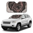 thumbnail image 3 of YFYANG Front Windshield Sun Shade, Rose Heart Pattern Foldable Car Visor for Cars, Trucks, SUVs, Small, 3 of 9