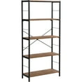 thumbnail image 2 of eHemco 5 Tier Bookshelf, Modern Rustic Bookcase Shelf, Book Rack, Free Standing Shelf, Storage Rack for Home Office, Living Room, Kitchen, 64 Inches, Black Metal Frame with Coffee Shelves, 2 of 7