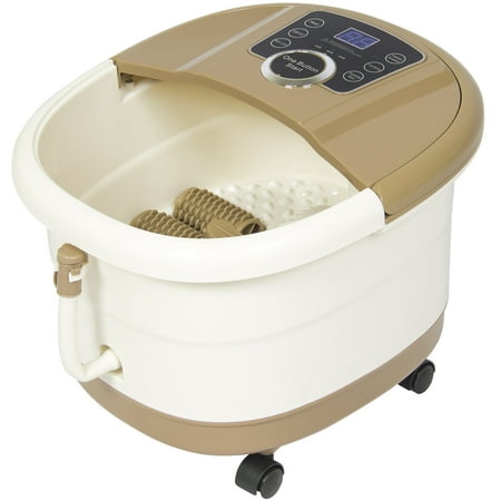 Heated foot spa walmart Pamper achy, tired feet with a quick dip in the Heated Foot Spa Massage Bath by Prospera. This spill-resistant foot bath features 4 Shiatsu massage rollers, a foot treatment compartment, plus soothing heat to provide revitalizing spa-like relief.