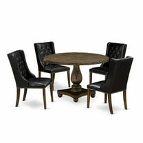 East West Furniture Irving 5-Piece Wood Dining Set in Distressed Jacobean/Black