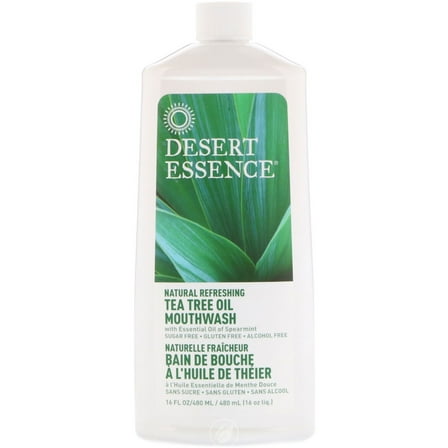 Desert Essence Tea Tree Oil Mouthwash Spearmint 16 Ounce, Pack of 2