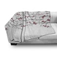 thumbnail image 3 of Botanical Soft Flannel Fleece Blanket, Vintage Simplistic Design with Delicate Branches of Winter Berry Print, Cozy Plush for Indoor and Outdoor Use, 70" x 90", Coral White and Grey, by Ambesonne, 3 of 6
