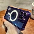 thumbnail image 1 of Shockproof Transparent Magnetic Phone Case For iPhone 15 14 13 11 12 Pro Max 15 Plus For Magsafe Wireless Charge Acrylic Cover Purple For iPhone 13 Pro, 1 of 6
