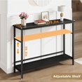 thumbnail image 4 of Sofa Table, 39.3" Rustic Sofa Table with Adjustable Shelf, 2 Tier Skinny Console Table, for Hallway Bedroom Living Room, 4 of 7