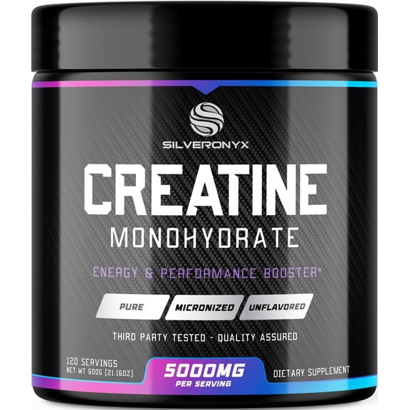 Micronized Creatine Monohydrate Powder - 100% Pure Unflavored Creatine Powder 5000mg Per Serv (5g) Supports Muscle Building & Cellular Energy - Amino Acid Supplement - Keto Friendly - 120 Servings