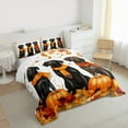 thumbnail image 3 of Manfei Kawaii Black Dog Full Size Comforter Sets, Harvest Autumn Pumpkin Bedding Comforter Set, Teen Boy Girl Kid Reversible Bedding Sets, Microfiber Bedroom Decor, 3 Pieces, 3 of 8