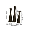 thumbnail image 2 of 3pcs Iron Metal Candlestick Set - Premium Powder-Coated Waist-Slimmed Candle Holders & Vase, Minimalist Art Decor for Candlelight Dinner Dining Table Centerpiece & Holiday Decoration, Black, 2 of 5