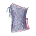 thumbnail image 3 of Penkiiy Womens Sexy Vintage Gothic Party Floral Lace Up Slim Corset Bustier Tube Top Shapewear for Women Bodysuit Strapless XS Blue 2023 Summer Deal, 3 of 5