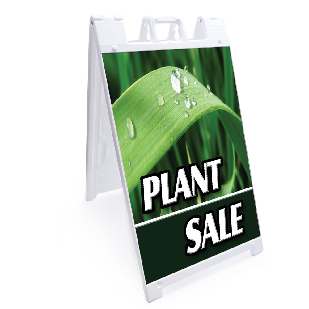 A-frame Sidewalk Plant Sale Sign With Graphics On Each Side | 18" X 24