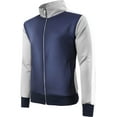 thumbnail image 2 of Ma Croix Mens Stripe Track Jacket Three Tone Skinny Fit Athletic Casual Training Wear, 2 of 4